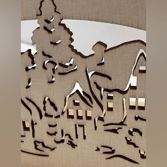 Wooden Merry Christmas Votive Candle Holder Laser Cut Lettering NEW - Picture 7 of 12